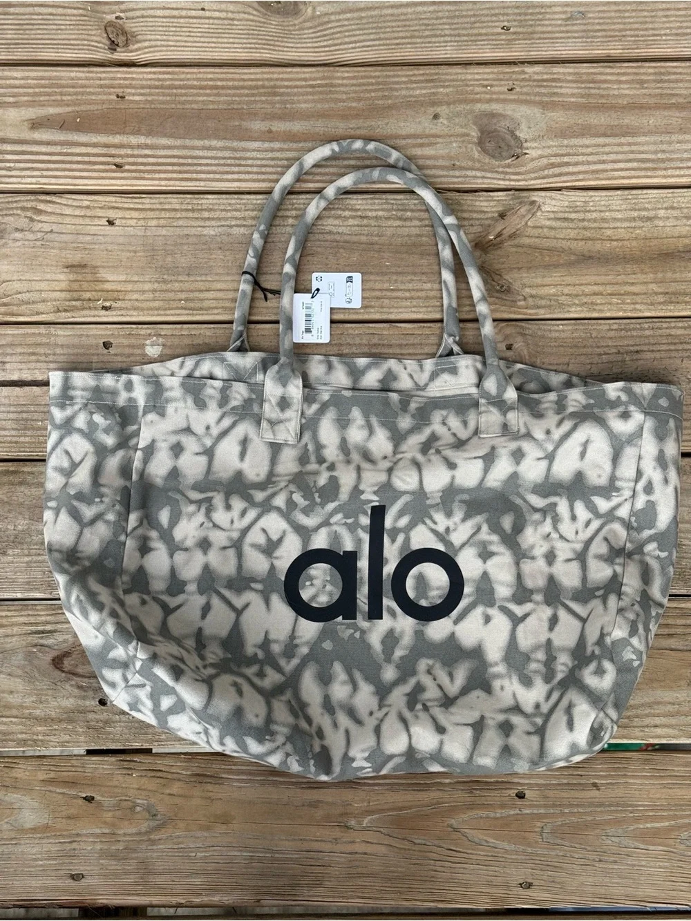 NWT Alo Yoga Grey Tie Dyed Shopper Tote